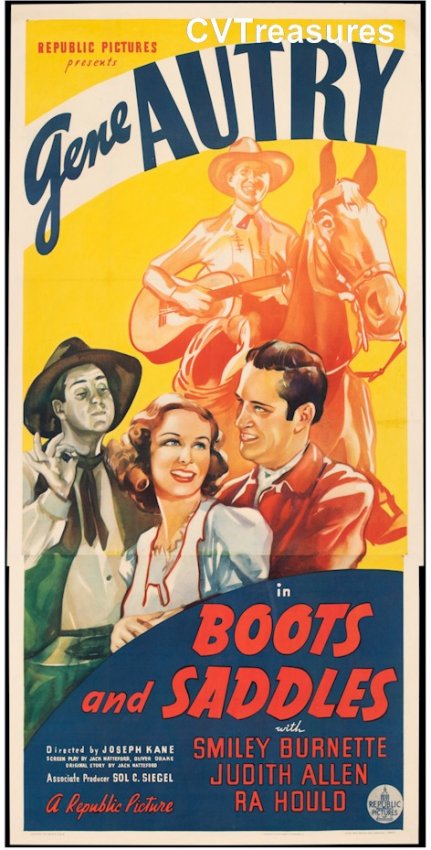 Boots and Saddles Original Classic Western Film Poster Gene Autr
