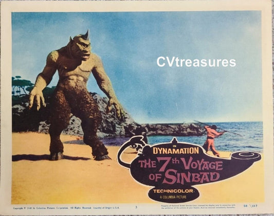7th Voyage of Sinbad Original Vintage Lobby Card Classic Horror