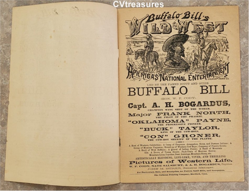 Buffalo Bill Cody Antique Official Wild West Show Program