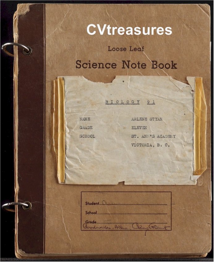 Cary Grant Autographed Signed School  Science Notebook