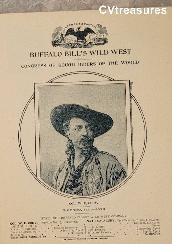 Buffalo Bill Cody Antique Official Wild West Show Program  B