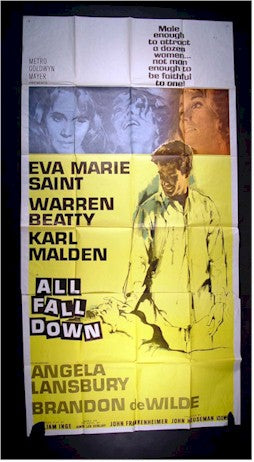 All Fall Down, 1962, Warren Beatty, Three Sheet