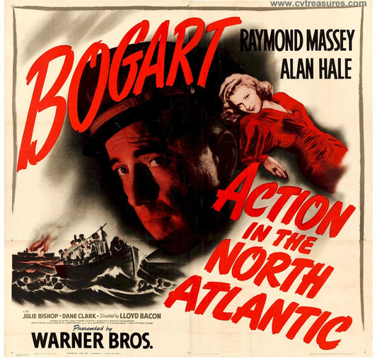 Action in the North Atlantic Vintage Movie Poster 6 sht Bogart