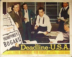 Deadline USA, Humphrey Bogart 1952 Original Lobby Card 1