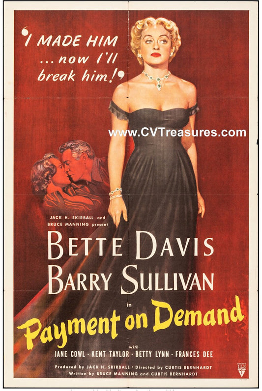 Payment on Demand Original Vintage Movie Film Poster Bette Davis