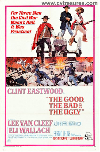 Good, the Bad and Ugly Vintage Movie Poster Clint Eastwood