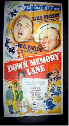 Down Memory Lane, 1949, WC Fields, Bing Crosby, Three Sheet