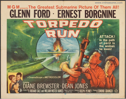 Torpedo Run Original Vintage Movie Poster Half Sheet Submarine A
