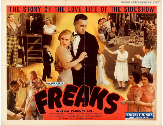 Freaks Original Vintage Half Sheet Movie Poster folded