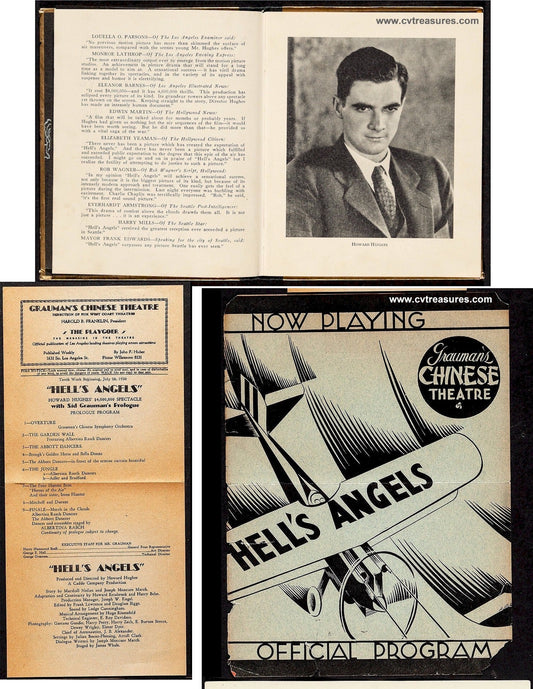 Hell's Angels Original Vintage Movie PROGRAM Harlow Hughes