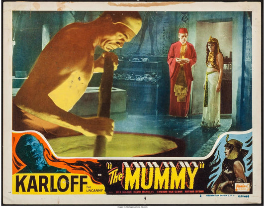 Mummy Vintage Lobby Card movie poster Boris Karloff 1951 2