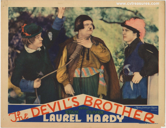 Laurel & Hardy DEVIL'S BROTHER Vintage Lobby Card Movie Poster