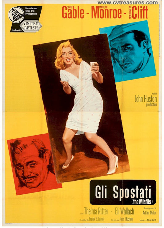 Misfits Antique Original Italian Movie Poster Marilyn Monroe