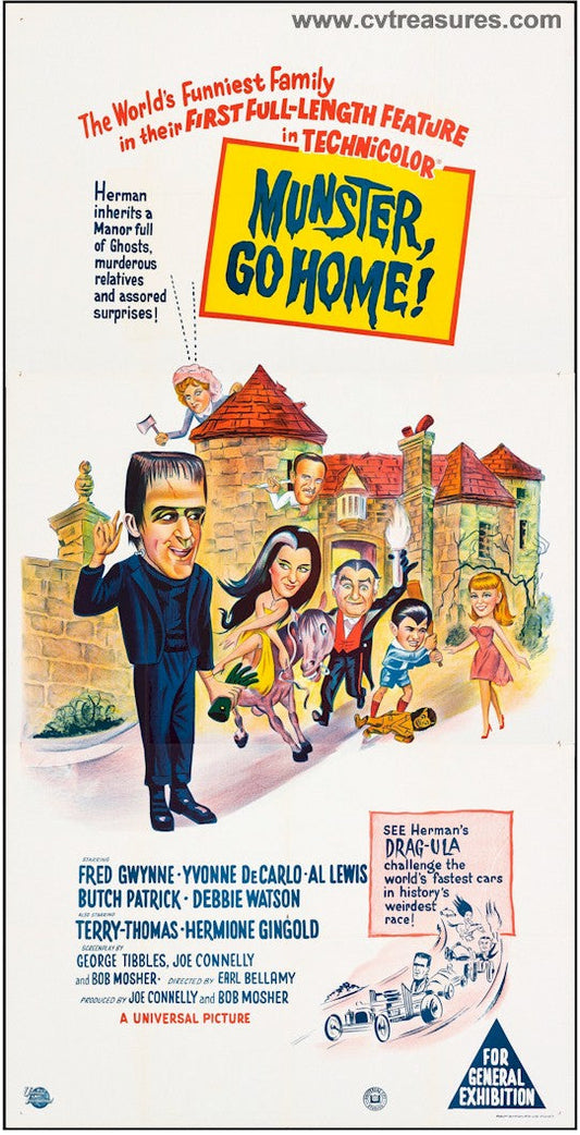 Munster Go Home,1966 Three Sheet Vintage Movie Poster Aussie