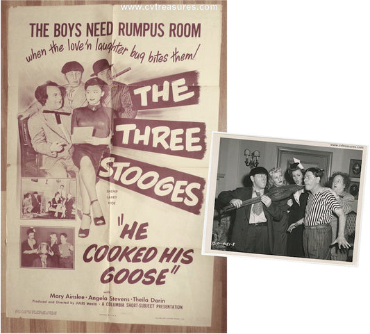 He Cooked His Goose Three 3 Stooges Original Vintage Movie Poste
