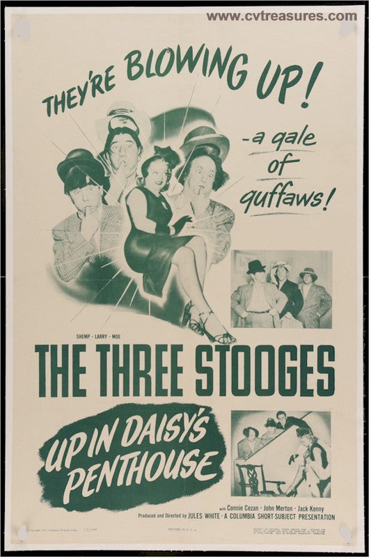 UP IN DAISY'S PENTHOUSE Vintage Movie Poster Three 3 Stooges