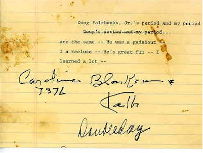 Katharine Hepburn Autograph Note 1