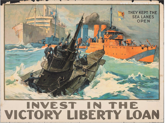 World War I Vintage 1919 Propaganda Poster Invest in the Victory