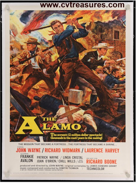 John Wayne Alamo vintage Western Movie Poster one sheet - 1960