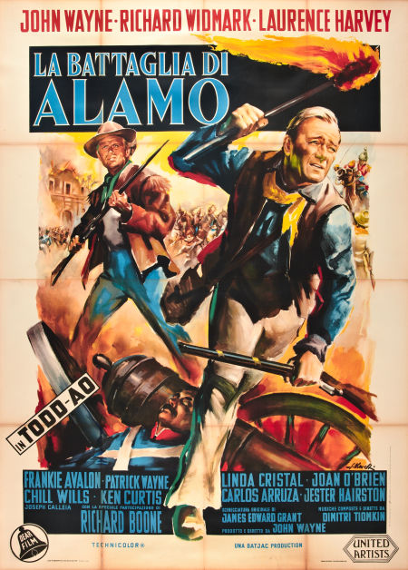 John Wayne Alamo ITALIAN Western Movie Poster -WOW!, 1961
