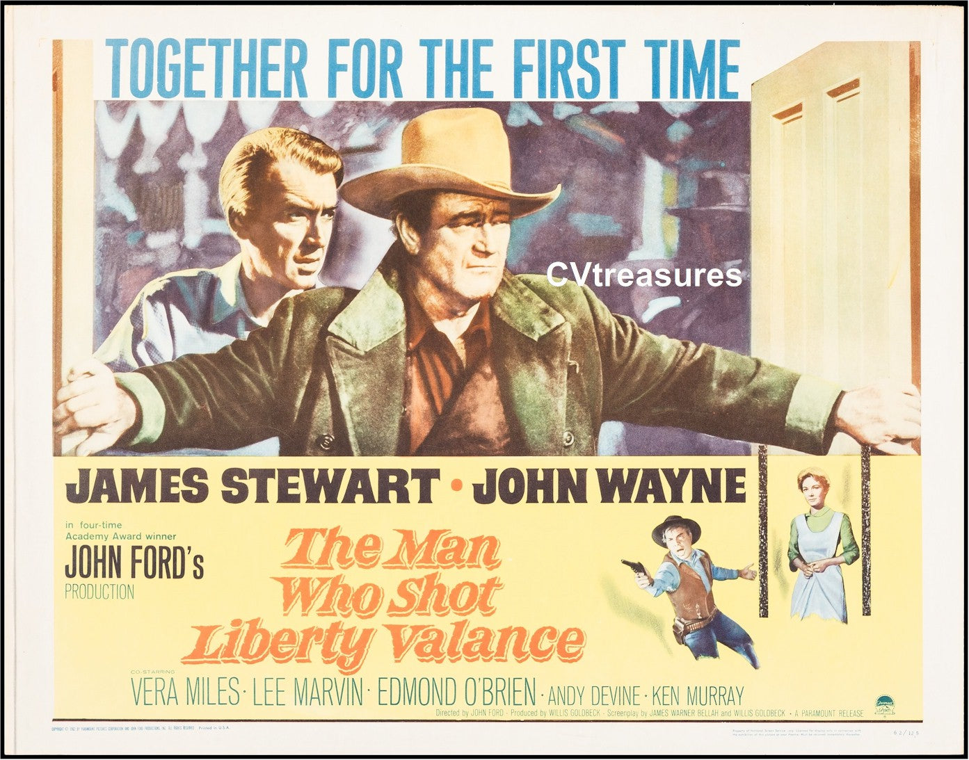 Man Who Shot Liberty Valance Half Sheet Movie Poster John Wayne
