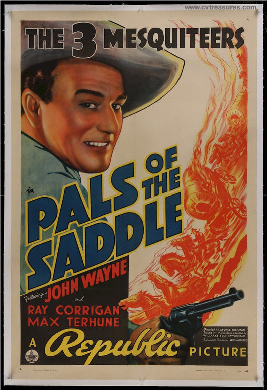 PALS OF THE SADDLE Vintage Western Movie Poster John Wayne