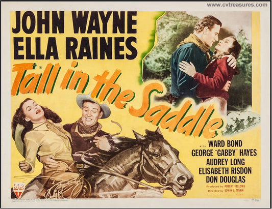 Tall in the Saddle Vintage Western Movie Poster Half John Wayne
