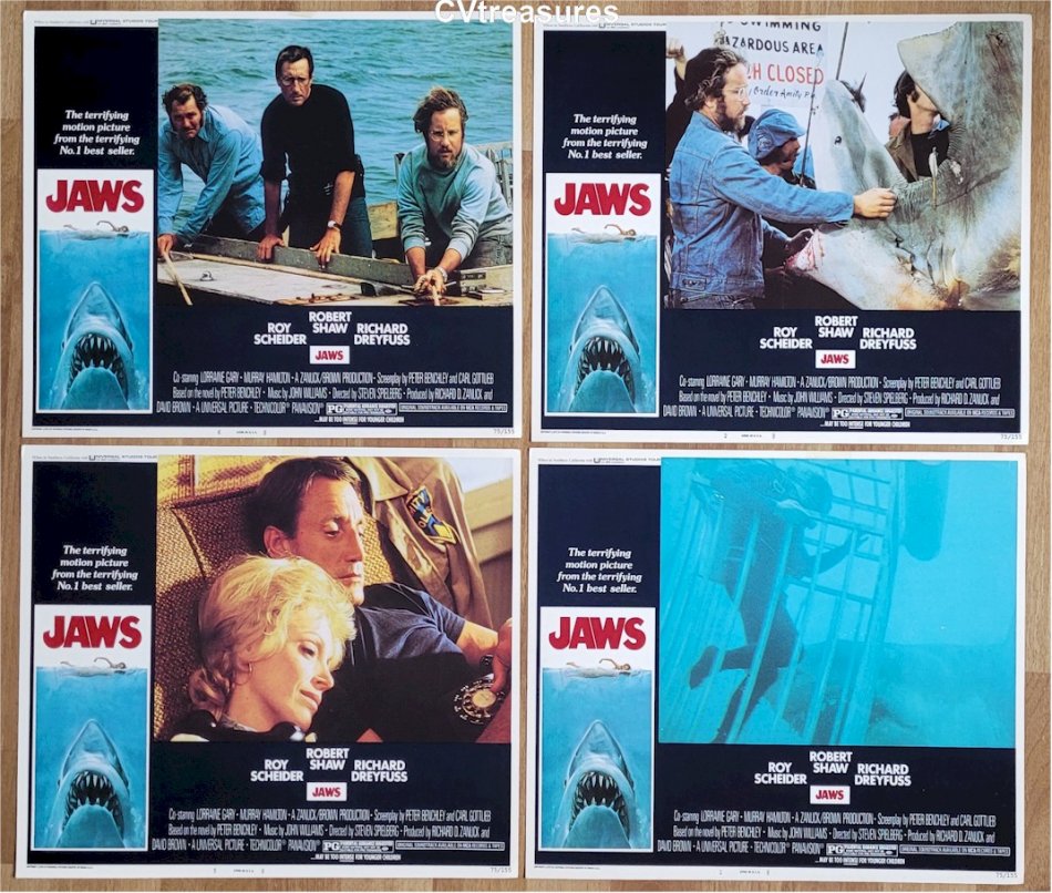 Jaws Complete Original Vintage Movie Poster Lobby Card Set