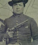 Civil War Tintype Photo Union Soldier Revolver Gun