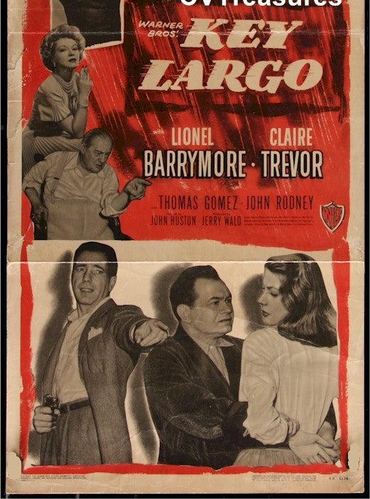 Key Largo Original Vintage Movie Poster Insert Humphrey Bogart
