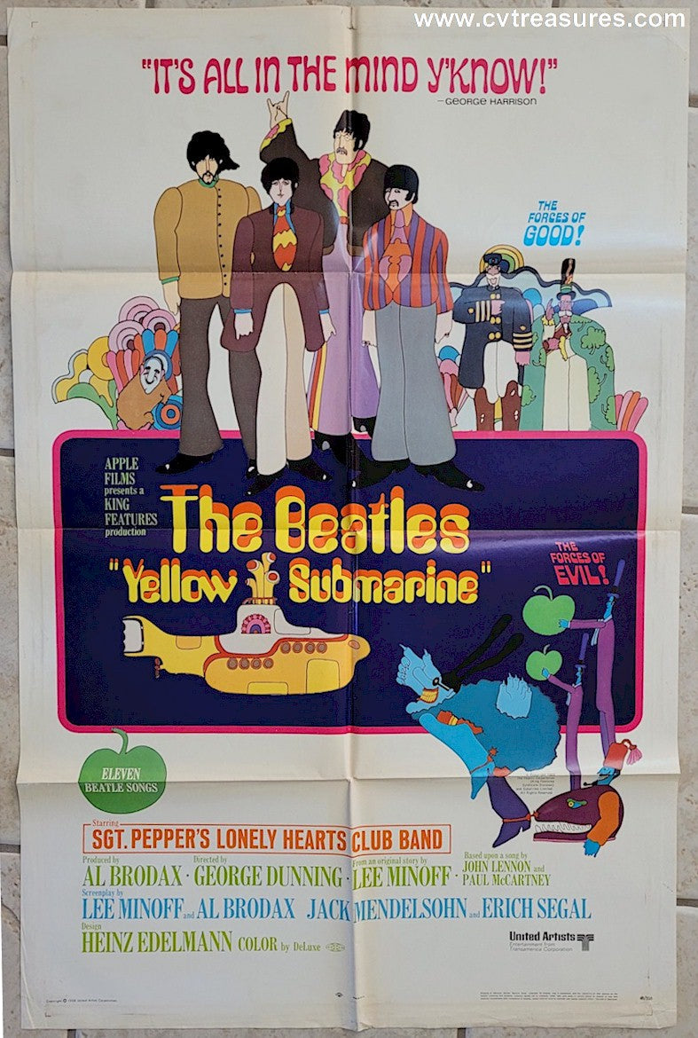 Beatles Yellow Submarine Original vintage one sheet movie poster