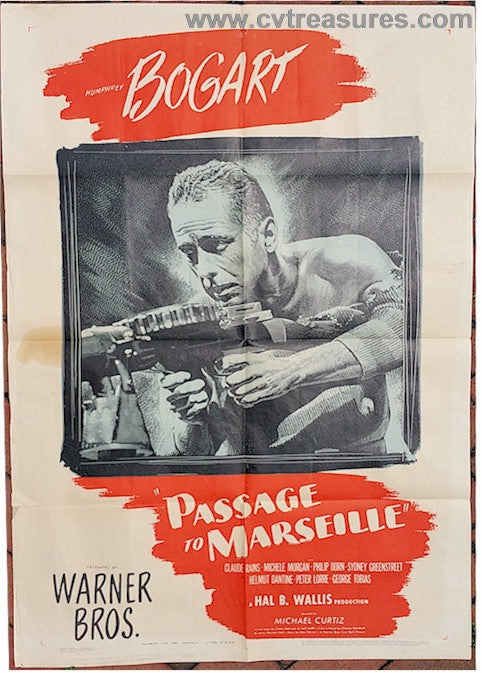Passage to Marseille Humphrey Bogart Vintage Movie Poster 1944