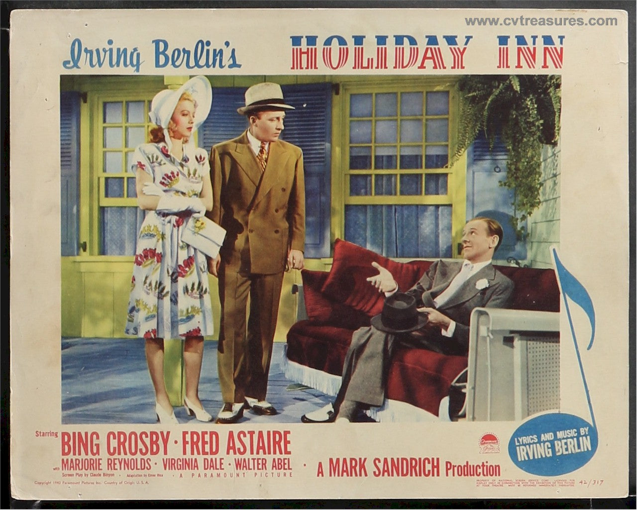 Holiday Inn Original Vintage Lobby card Bing Crosby Astaire 2b