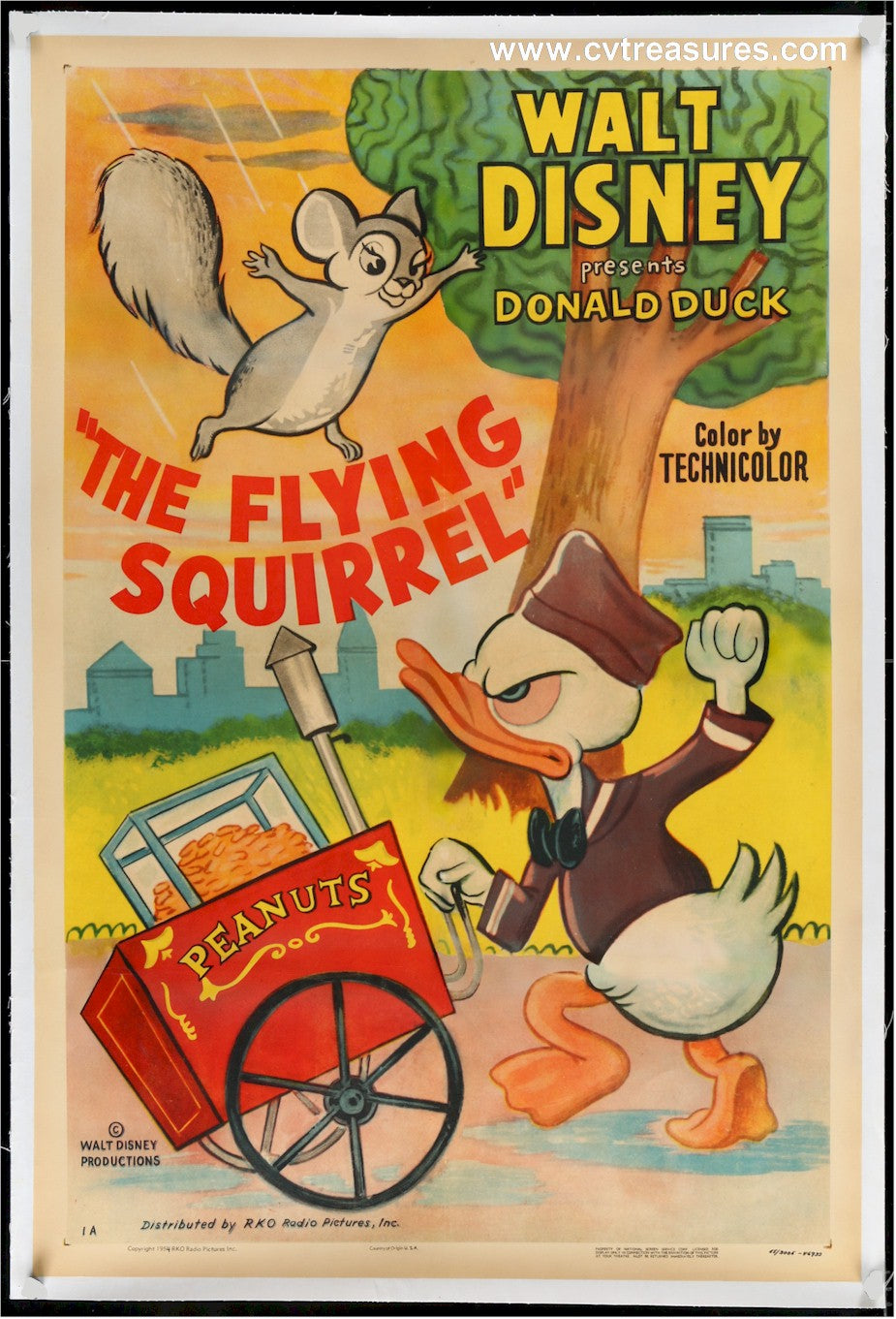 Disney's Flying Squirrel Vintage Movie Poster One Sheet 1954