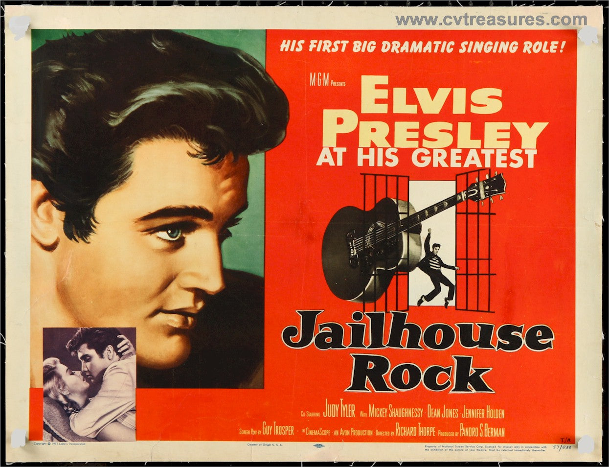 Jailhouse Rock Vintage Movie Poster Half Sheet Elvis Presley