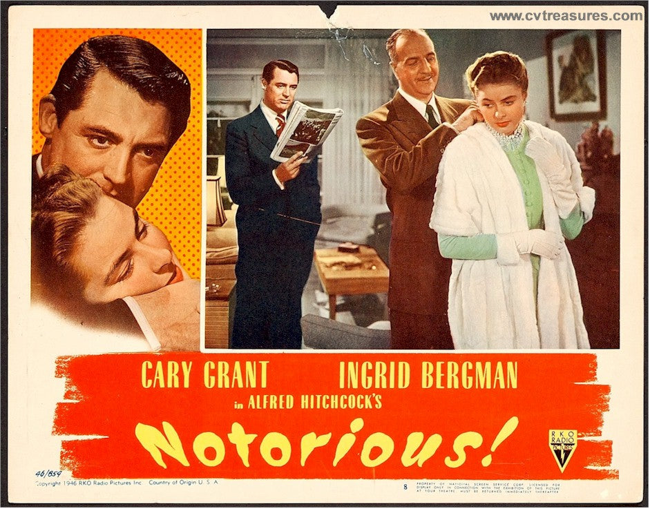 Alfred Hitchcock's Notorious Cary Grant lobby card, 1946