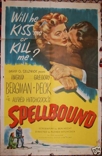 Alfred Hitchcock movie poster one sheet "Spellbound"
