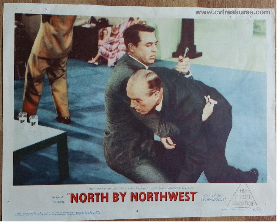 Alfred Hitchcock's North by Northwest Vintage Movie Lobby Card