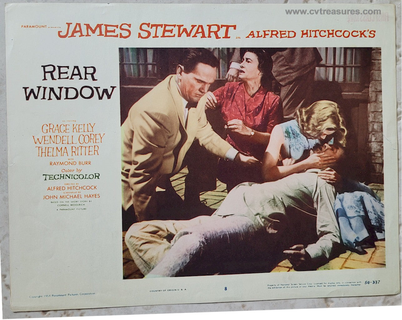 Rear Window, James Stewart, 1954, Lobby Card fall
