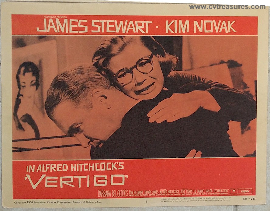 Alfred Hitchcock's Vertigo James Stewart lobby card 1958
