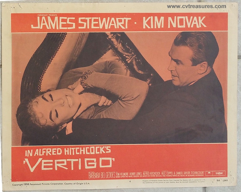 Alfred Hitchcock's Vertigo James Stewart lobby card 1958