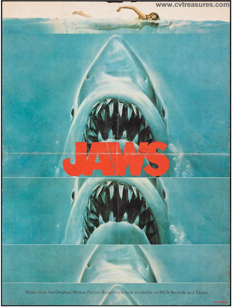 Jaws Original SUPER RARE Vintage Teaser/Sound Track Movie Poster