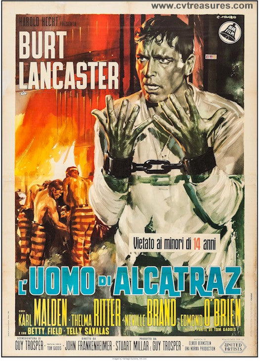 Birdman of Alcatraz Original Vintage Movie Poster Burt Lancaster