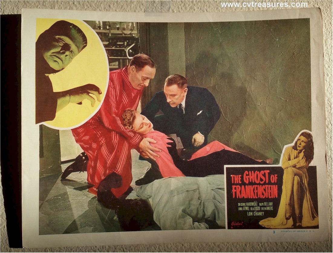 Ghost of Frankenstein Original Vintage Lobby Card Lugosi Chaney