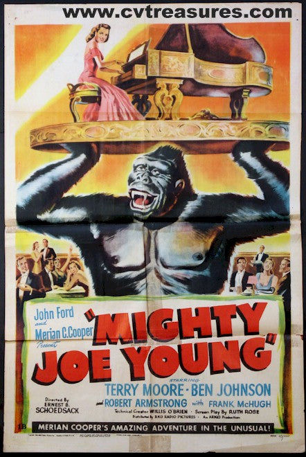 Mighty Joe Young Original Vintage One Sheet Movie Poster