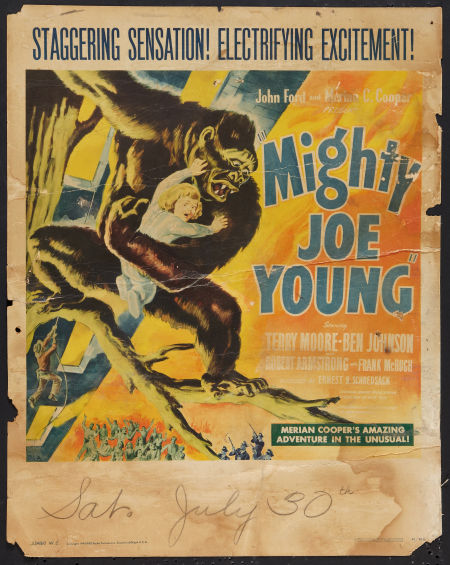 Mighty Joe Young Jumbo Window Card, 1949 style A