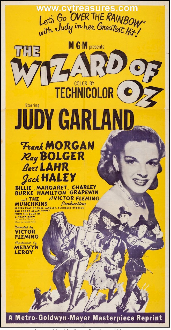 Wizard of OZ Original Vintage Movie Poster 3 Sheet Judy Garland