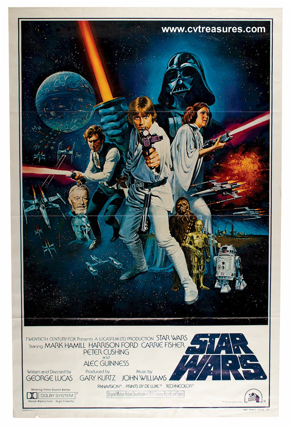 Star Wars 1977 Original Vintage Movie Poster RARE Style C