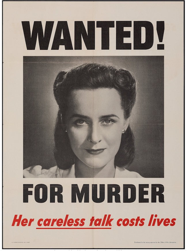 World War II Vintage Propaganda Poster Wanted for Murder
